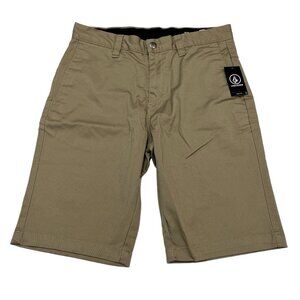 Volcom Shorts Mens 28 Vmonty Khaki Chino Casual Stretch Outdoor‎ Comfort Beach